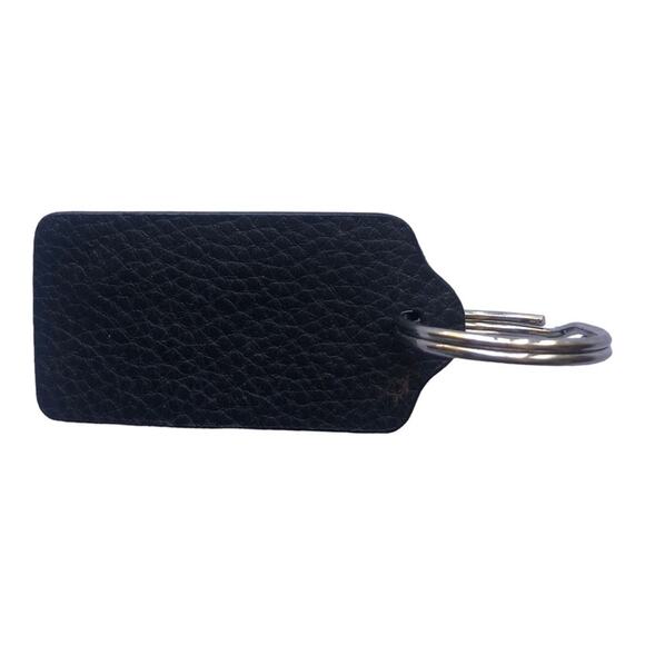 Vintage Coach Imprinted “Coach New York” Black Leather Silver Ring Keychain - Picture 7 of 9